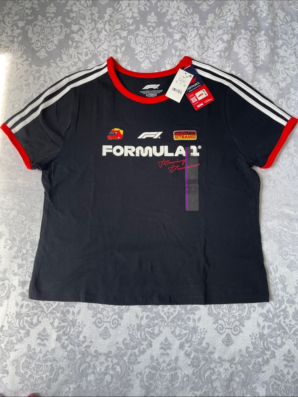 NWT Hybrid & company Black Formula 1 Tee with Red Trim. Size XL. - Picture 1 of 4